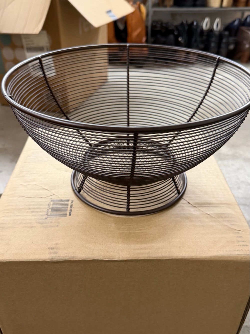 Metal Wire Fruit Bowl - Brown Decorative Centerpiece